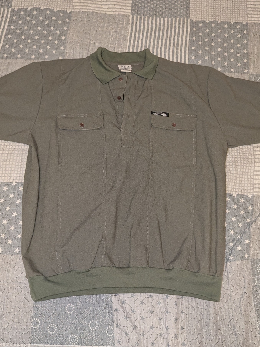 Vintage Fox Classic Banded Bottom Polo Shirt XL Green